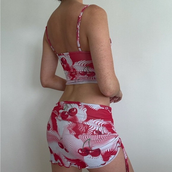 Jaded London Cherry Swirl Cami and mini Skirt Set - Picture 2 of 10